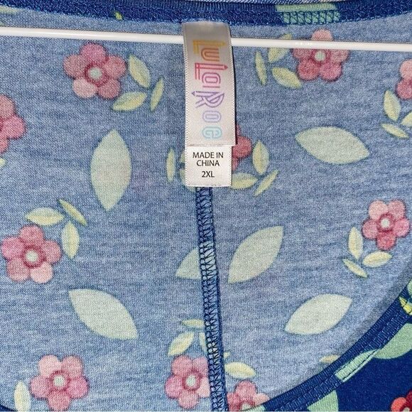 LulaRoe 2XL Floral Tunic Scoop Neck Women's Top - Picture 4 of 5